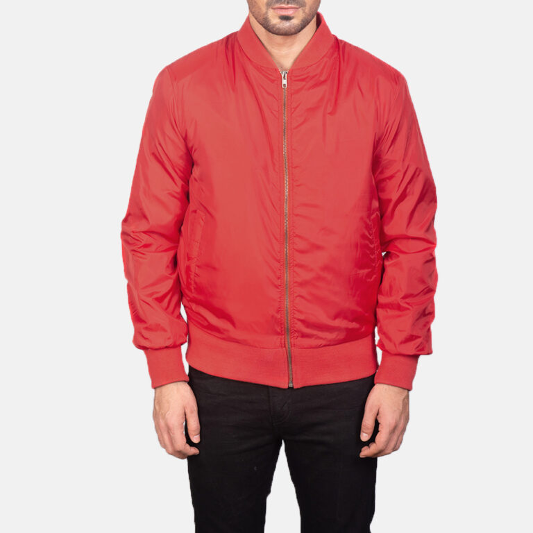 Mens zacks Red Bomber Jacket1104-5-1599810425560